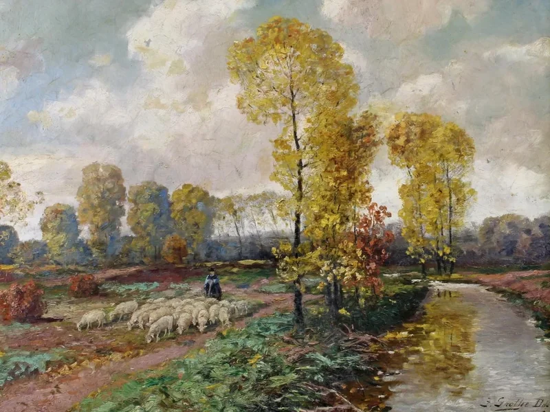 1865-Jean Grothe - Gregge sul basso Reno
